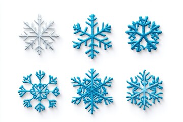 Snowflake vector image with light blue color set , white background