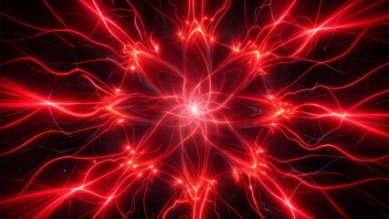 Fototapeta premium magic lines red on black background