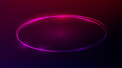 Neon double frame with shining effects 