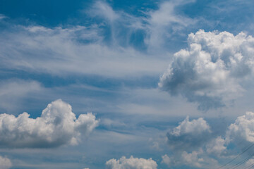 夏の青空と白い雲