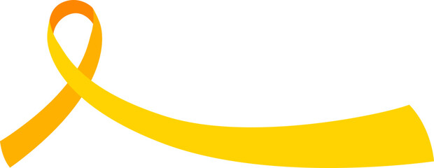 Yellow Orange Ribbon for Suicide Prevention and Childhood Cancer