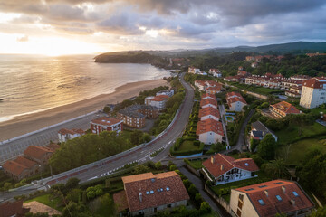 Fototapeta premium Aerial view of Comillas on north of Spain 