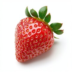 Close up of strawberry fruit on an isolated white background 