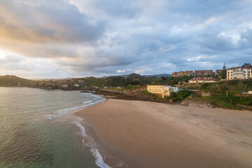 Aerial view of Comillas on north of Spain
