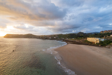 Aerial view of Comillas on north of Spain

