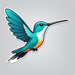 Cheerful cartoon hummingbird illustration