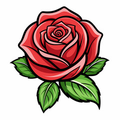 red rose  flowers on a white background silhouette vector illustration