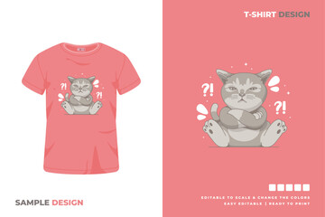cat t shirt design printable vector 21