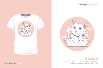 cat t shirt design printable vector 9