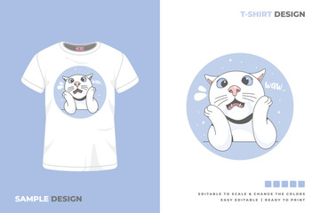 cat t shirt design printable vector 6