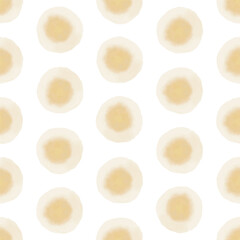 Watercolor abstract circles. Seamless pattern. Simple surface design.