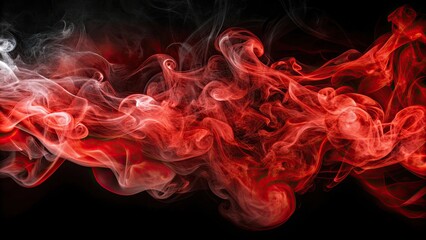 Red smoke or black vapor swirling in artistic patterns , red, black, smoke, vapor, swirling, artistic, abstract