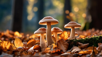 mushrooms in the forest