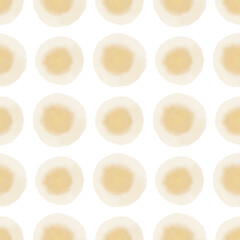 Watercolor abstract circles. Seamless pattern. Simple surface design.