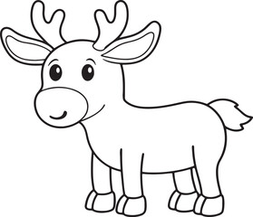 Fototapeta premium cute-moose-vector images white-background 