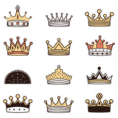 Set of Crown clip art