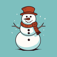 cute friendly snowman