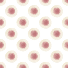 Watercolor abstract circles. Seamless pattern. Simple surface design.