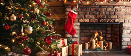 Fototapeta premium Activities and culture for New Year and Christmas festivals in the form of graphic advertising background