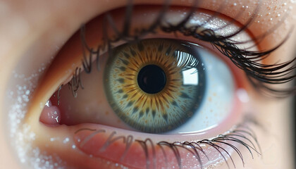 Close-up of human eye with intricate iris details