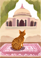 Bengal cat at the temple