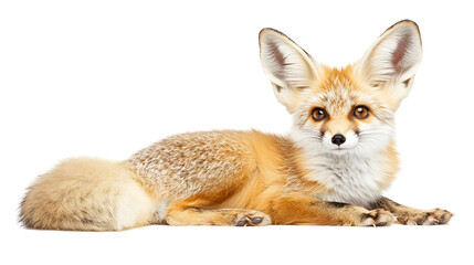 Photography of a Fennec Fox Isolated on a Plain White Background transparent png with High Detail