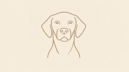 Fototapeta premium Minimalist Logo Illustration of a Light-Colored Labrador Mix Dog: Elegant and Friendly Design