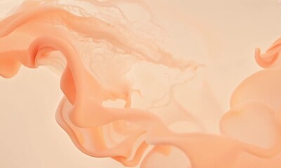 Abstract Peach Swirls: A mesmerizing abstract composition of soft peach and white hues, captured in an ethereal swirl, reminiscent of clouds or flowing liquid. The image evokes a sense of tranquility  - Powered by Adobe