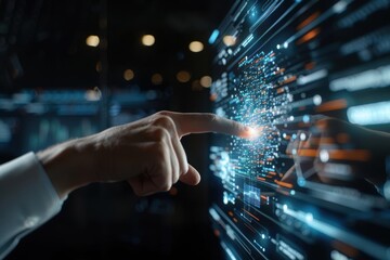 40 Holographic business presentation, symbolizing advanced communication