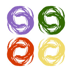 ink circle grunge colorful vector. Space for text ready to use.
