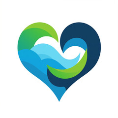 heart with green leaves