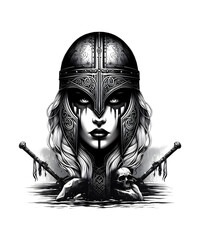 Fototapeta premium Viking Shield Maiden Warrior