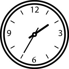 Clock face icon. Linear sign.