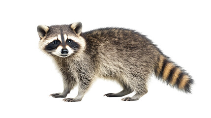Obraz premium Detailed Photograph of a Curious Raccoon Against a Plain White Background transparent png