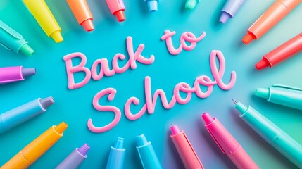 colorful text back to school on chalkboard