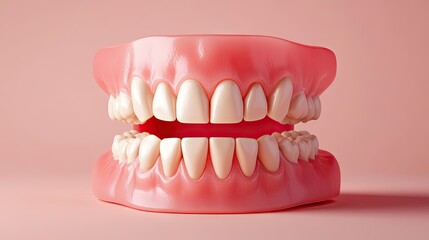 Obraz premium Human teeth anatomy isolated on a plain color background, with room for dental information.