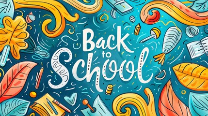 colorful text back to school on chalkboard