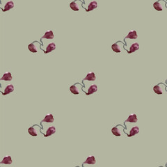 Seamless vector pattern of elegant purple violets