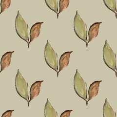 Seamless vector pattern of elegant leaves