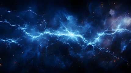 Fototapeta premium thunder lines flowing across a dark blue background