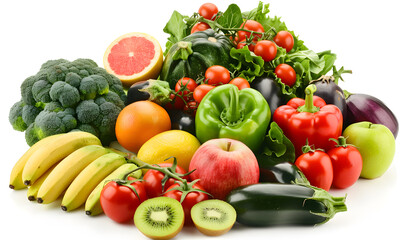 vegetable and fruits photo or illustrator on white background