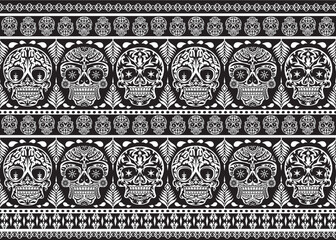 Design skulls patterns graphic print, It represents death in the next world, Design element for textile, fabric pattern design decorations templates and other designs.Used to make fabric.