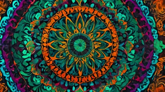 Traditional Thai painting or Bengali Indian alpona which means floral pattern art on the surface for decoration Generative AI