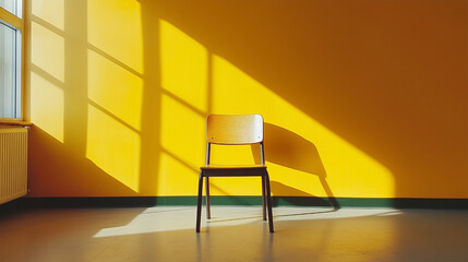 Sunlit Chair in Yellow Room