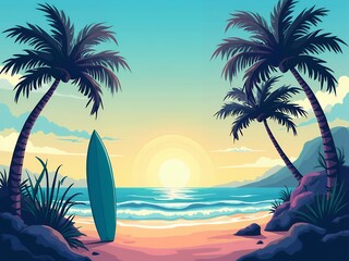 sunset on the beach