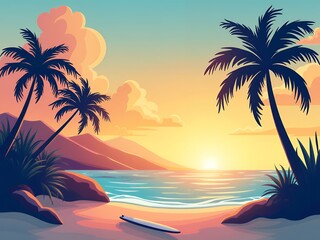 Obraz premium sunset on the beach