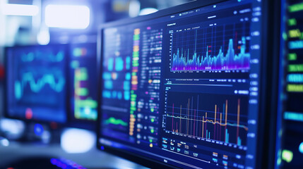 Obraz premium Close-up of computer screen displaying financial data.