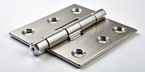 Close-up of a metal door hinge, metal, close-up, hinge, hardware, home improvement, silver, industrial, mechanism, vintage, attach