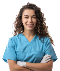 PNG Female dentist confidence pose nurse clothing apparel.