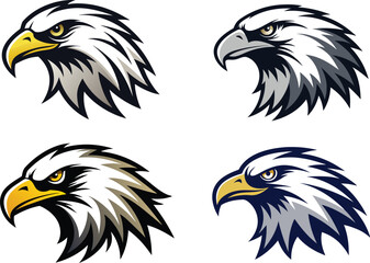  eagle head silhouette vector illustration 
